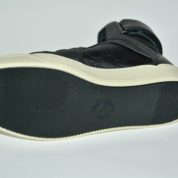 NIB GUCCI GG GUCCISSIMA MENS HITOP NYLON LEATHER SNEAKERS main image 7